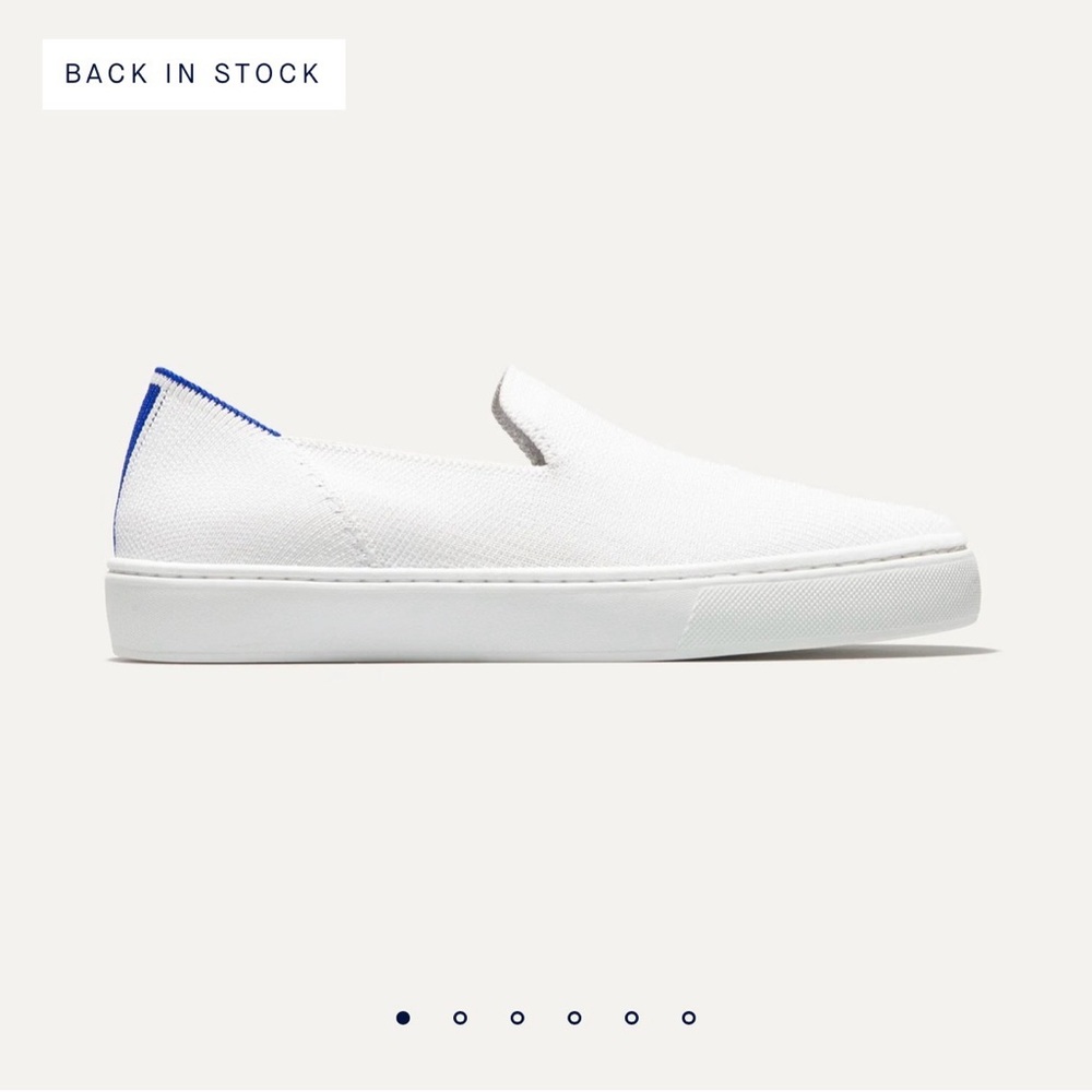 Rothy's White and Blue Slip-On Sneakers